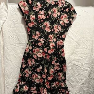 Floral Black and Pink Dress